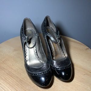 Juicy Couture Mary Jane heel black and metallic, Size 8.5